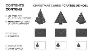 LED 3D Christmas Card Set – Holiday Cards 3-Pack